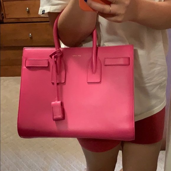 SAINT LAURENT Calfskin Small Sac De Jour Pink. - Picture 8 of 8